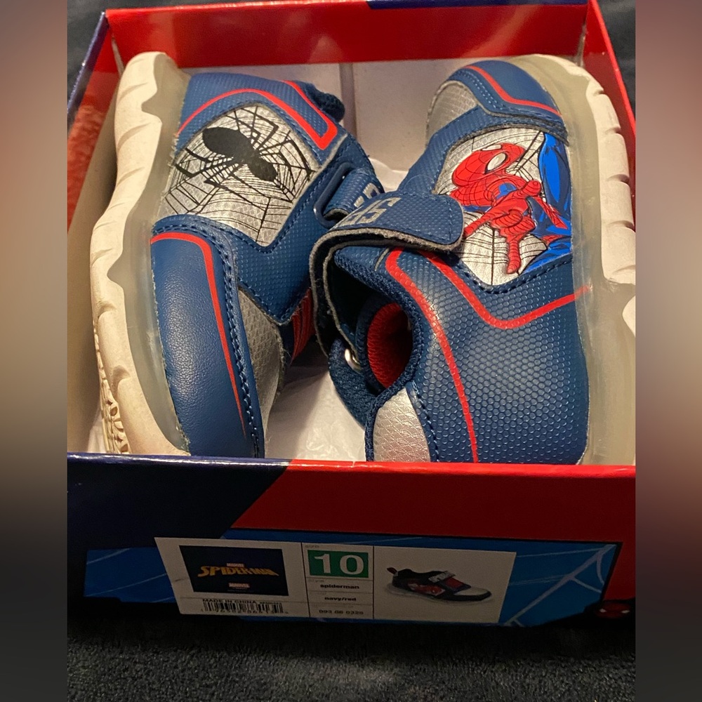 Marvel Kids Blue Red Silver Spider-Man Sneakers